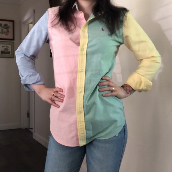 Ralph Lauren Retro Color Block Blouse - Picture 3 of 9